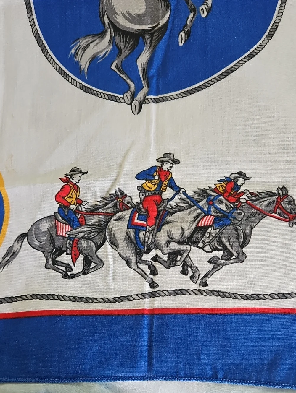 Vintage Rodeo Western Cowboy Bandana Scarf USA